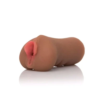 Aksamitny stymulator intymny w kolorze czekoladowym, termoplastyczna guma, 12 cm