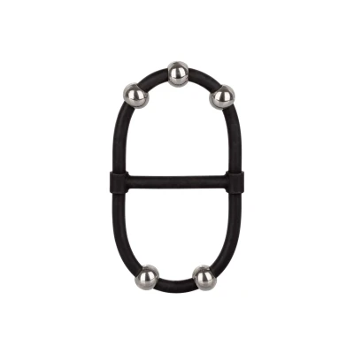 Podwójny pierścień wzmocniający z koralikami, silikon Czarny 3.75 cm x 8.25 cm