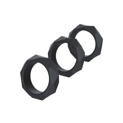 Zestaw pierścieni erekcyjnych Heavy C-Ring Black - silikonowy, różne rozmiary S, M, L