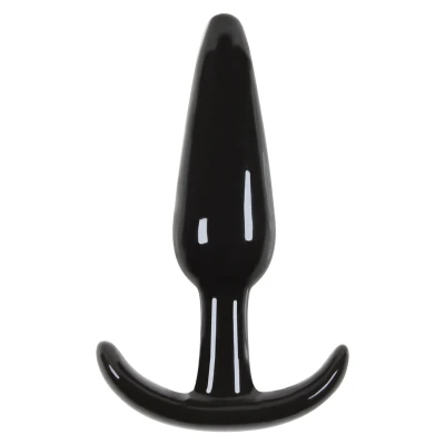 Dildo analne T-Plug Smooth Black, wodoodporne, ergonomiczne, 10.9 cm długości, TPE
