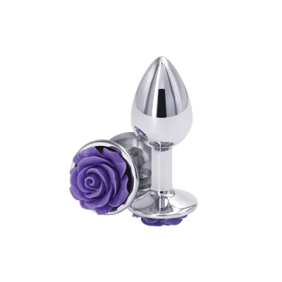 Buttplug analny mały z aluminium w kolorze purpurowym - elegancki i ergonomiczny