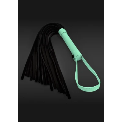 Flogger BDSM świecący w ciemności z syntetycznej skóry PU, 61 cm, Glo Flogger