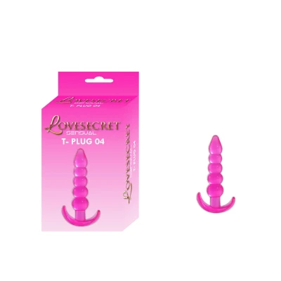 Korek analny Lovesecret Sensual T-Plug 04 Pink, 12 cm, elastyczny TPE, dla początkujących