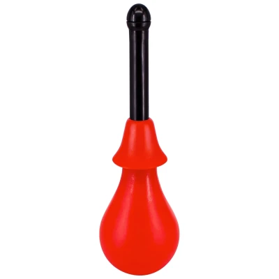 Gruszka do czyszczenia analnego Whirling Spray Red, 25.2 cm, wodoodporna, PVC wolny od ftalanów