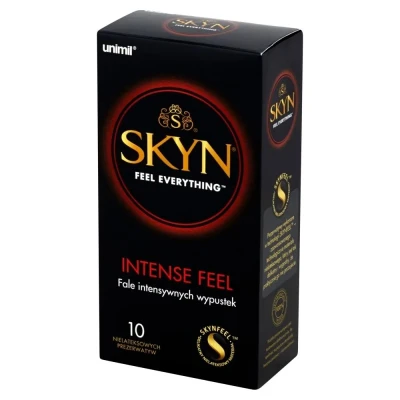 Prezerwatywy UNIMIL SKYN BOX 10 INTENSE FEEL - Delikatne, bezlateksowe, intensywnie stymulujące
