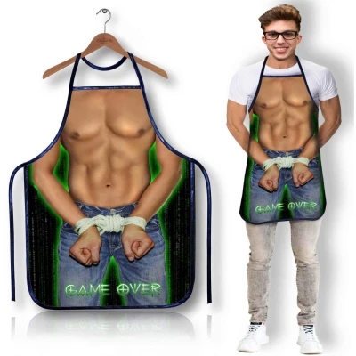 Fartuszek kuchenny z nadrukiem "Game Over" - humorystyczny i stylowy akcesorium do gotowania