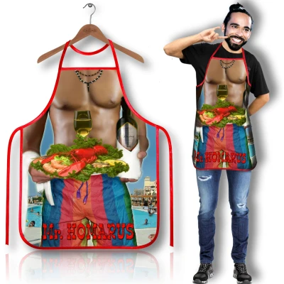 Fartuch Kulinarny Mr. Homarus z Humorystycznym Nadrukiem - Mistrz Gotowania i Stylu