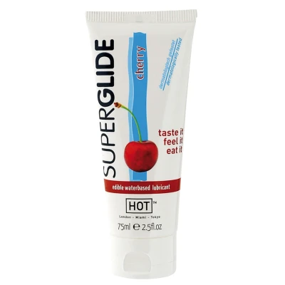 Lubrykant jadalny na bazie wody Żel-HOT Superglide CHERRY 75ml z osiągnięciem wyjątkowego poślizgu