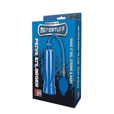 Pompa powiększająca dla mężczyzn MENZSTUFF, niebieska, ergonomiczna, zasilana bateryjnie