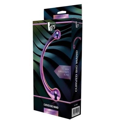 Wibrator szklany zakrzywiony o dużych rozmiarach z borokrzemianu, 21 cm