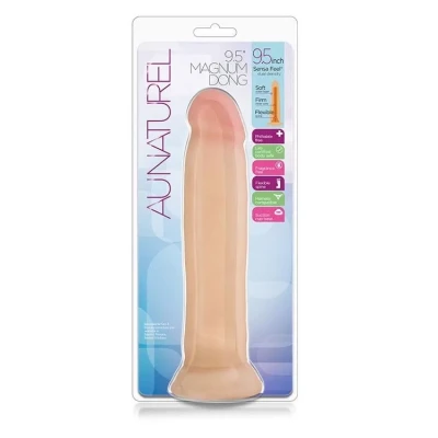 Realistyczne dildo 24cm z przyssawką i wibracją, TPE, AU NATUREL 9.5INCH MAGNUM DONG