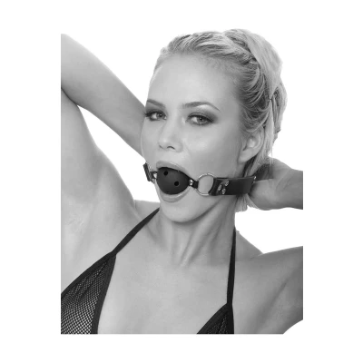 Oddychający ball gag z Fetish Fantasy Series, limitowana edycja, czarny, regulowany pasek