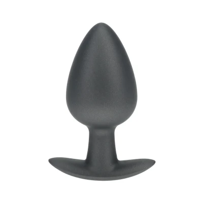 Zewnętrzny analny plug silikonowy - duży - 3,5 cala / 8,9 cm - kolor gunmetal