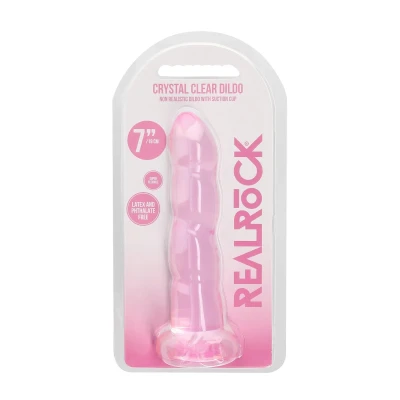 Przezroczyste dildo do intymnych zabaw z przyssawką - 17 cm/7'' CRYSTAL CLEAR
