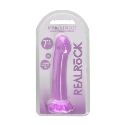 Dildo bez realistycznych detali z przyssawką, długość 17 cm, przezroczysty design