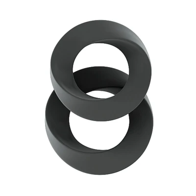 Zestaw cockringów do maksymalizacji przyjemności - szary, 2 rozmiary, silikonowy