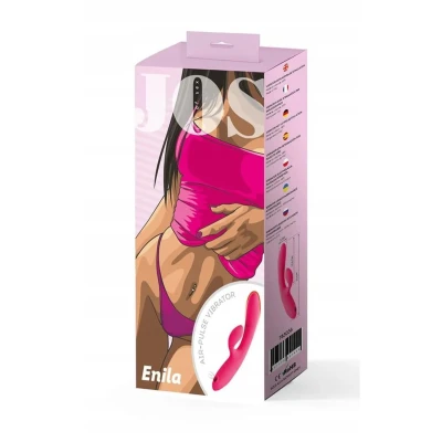 Wibrator douszny z falami próżniowymi JOS Enila, silicone, 23 cm, różowy