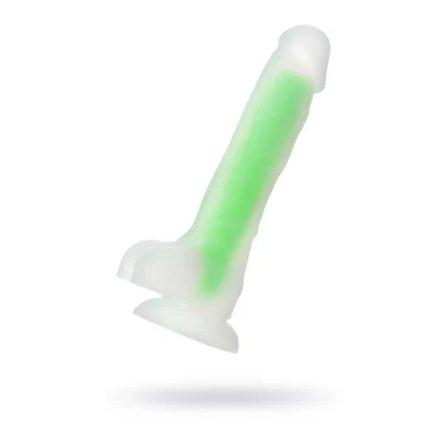 Dildo świecące w ciemności, 20 cm, z silikonu, BEYOND BY TOYFA Wade Glow Zielony