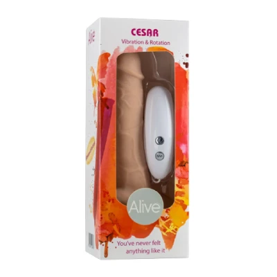 Wibrator realistyczny AL.Cesar z rotacją i wibracją, TPR, 18 cm, przyssawka