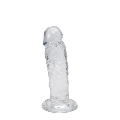 Realistyczny dildo z przezroczystego żelu, 14,7 cm długości, elastyczne, wodoodporne IPX8
