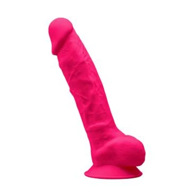 Dildo silikonowe dla dorosłych, 9" z realistycznymi detalami, różowe, mocna przyssawka