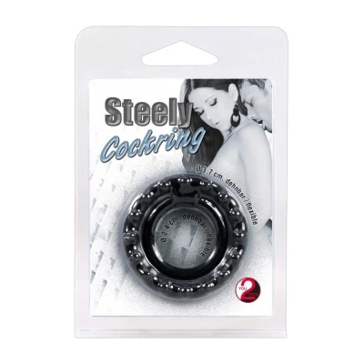 Pierścień silikonowy do stymulacji żeńskiej, rozmiar 2,4-3,7 cm, czarny