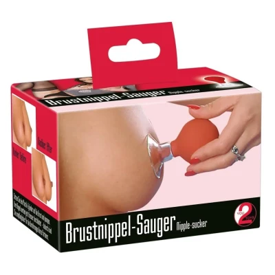 Stymulator sutków - przyssawka 5,5 cm, PVC, ABS, kolor czerwony/przezroczysty