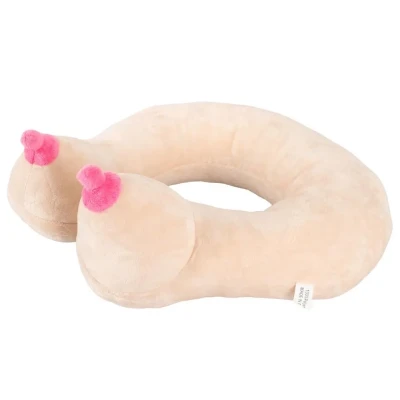 Poduszka podróżna w kształcie biustu - Boob Neck Pillow, miękka i wygodna, 100% poliester