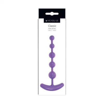 Zestaw kul analnych Classic - 5 kul, purpurowy, stymulacja prostaty, 16 cm