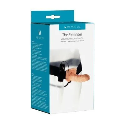 Wibrujący strap-on z wydłużoną protezą, regulowana prędkość, 17 cm długości