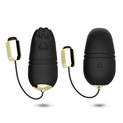 Wibrujące jajeczko silikonowe z pilotem - Kitty black, wodoodporne, 9 poziomów wibracji
