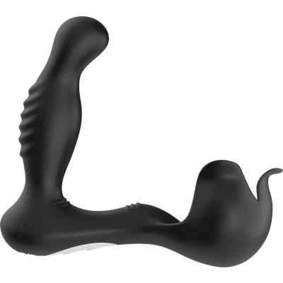 Masażer prostaty Surround Black z 9 trybami wibracji, wodoodporny, medyczny silikon