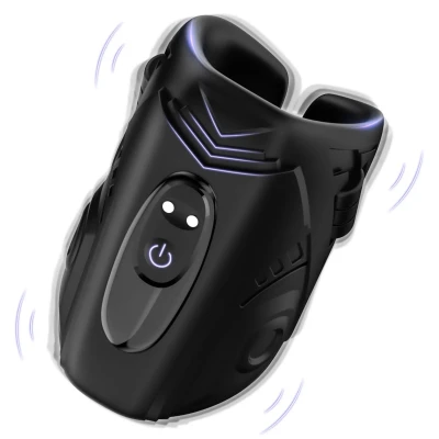 Wibrująca nakładka Mechwarrior Black z 9 funkcjami, silikonowa, kompaktowa 8,2 cm