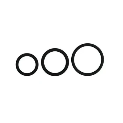 Zestaw pierścieni erekcyjnych z elastycznego silikonu w 3 rozmiarach – czarny