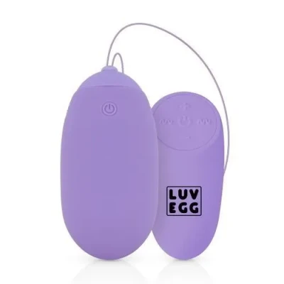Jajko wibracyjne Luv Egg XL - Fioletowe, ergonomiczne, z pilotem, 10 trybów wibracji