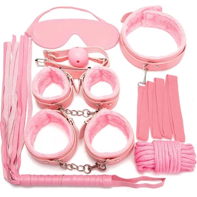 Zestaw do bondage - Fetish Fever, 7 elementów, różowy, dla par i entuzjastów przygód