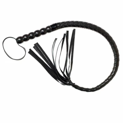 Pejcz na intymne doznania - Whip Party Hard Bossy, 91 cm, czarny, poliuretanowy