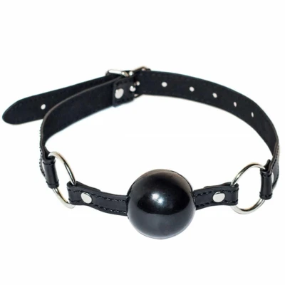 Knebel komunijny Ball Gag - czarny, uniwersalny, 4 cm średnicy, dla wszystkich płci