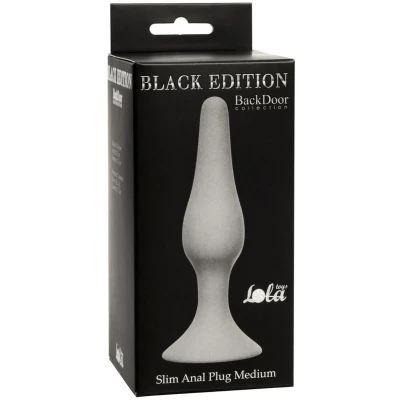 Wtyczka analna silikonowa Slim Anal Plug, średnia, długość 11,5 cm, średnica 2,7 cm, szara