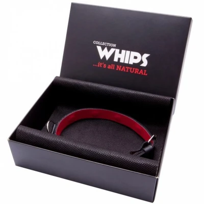 Cienka obroża damska WHIPS z naturalnej skóry, regulacja 36-42 cm, elegancki design