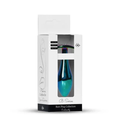 Korek analny z diamentem, multikolorowy, stal nierdzewna, długość 10.5 cm, średnica 3.2 cm