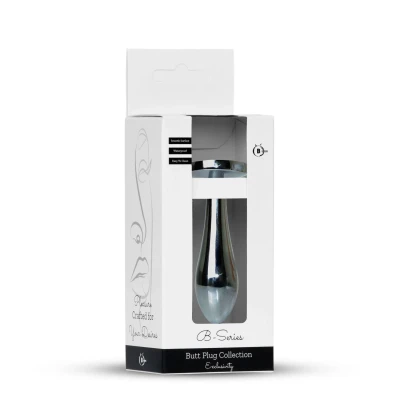 Korek analny Plug-Jewellery Silver - Gładki, S, Stal nierdzewna, Elegancki diament