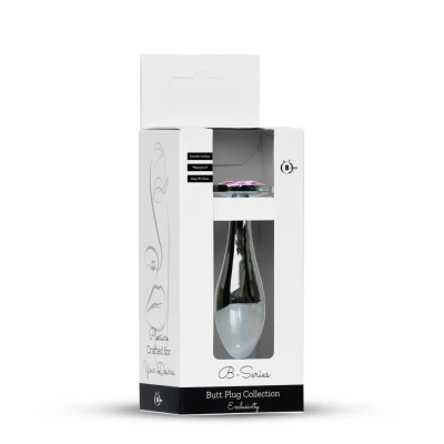 Korek analny ze stali nierdzewnej Plug-Jewellery Silver Rose M - 9,2 cm, 2,8 cm