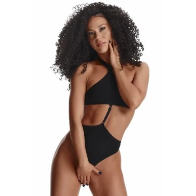 Body damskie Bielizna-LadyX Nita L, czarne, elastyczne, z regulacją, rozmiar S-XL