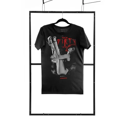 Męska koszulka T-shirt czarna S regular - Kolekcja Adults Only, bawełna 100%