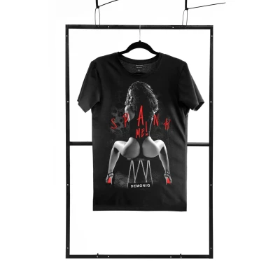 Koszulka męska czarna M regular z artystycznymi grafikami, 100% bawełna, Adults Only