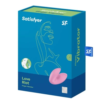 Wibrator na palec Satisfyer Love Riot, różowy, 12 programów wibracji, wodoszczelny