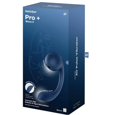 Stymulator punktu G Satisfyer Pro+ Wave 4 z technologią Robotic w kolorze ciemnoniebieskim