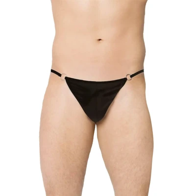 Męskie stringi Thong 4420 - czarne, rozmiar S/L, eleganckie i komfortowe