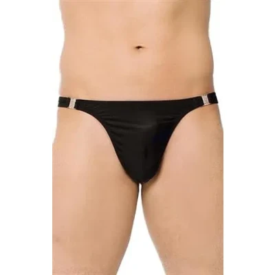 Eleganckie czarne satynowe slipy damskie Thong 4432, rozmiar L, komfort i styl